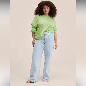 mango wide-leg belt jean | 14